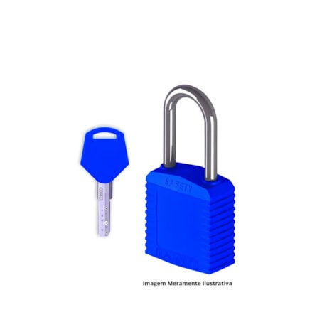 Cadeado Plástico Azul 38,0mm Haste Alumínio Unique com 1 Chave CALUAZ140CD TAGOUT