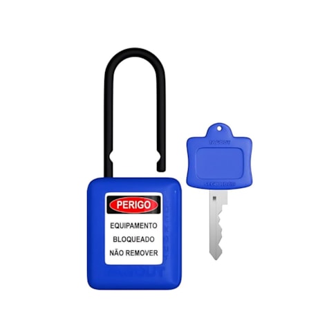 Cadeado Plástico Azul 38,0mm Haste Plástica com 1 Chave CPAZ140CD TAGOUT
