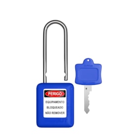 Cadeado Plástico Azul 50,0mm Haste Metálica (Cromada) com 1 Chave CMCAZ150CD TAGOUT
