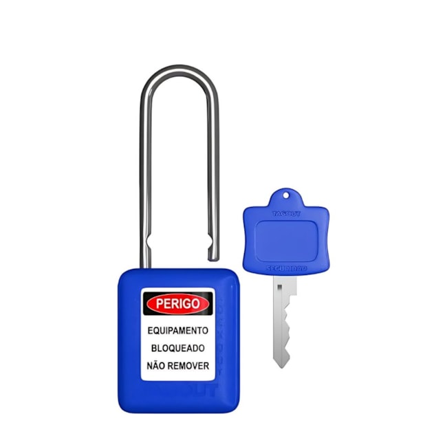 Cadeado Plástico Azul 50,0mm Haste Metálica (Cromada) com 1 Chave CMCAZ150CD TAGOUT-8a7176f3-4731-449d-98ca-d7612e7fdf67