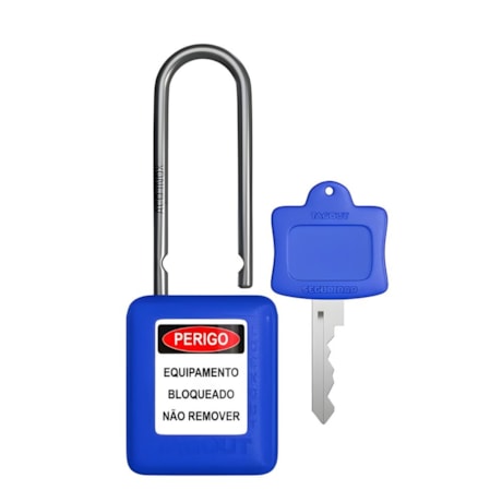 Cadeado Plástico Azul Haste Aço Inox 50mm com 1 Chave CAAZ150CD TAGOUT