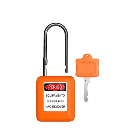 Cadeado Plástico Laranja 38,0mm Haste Aço Inox com 1 Chave CALA14004CD TAGOUT