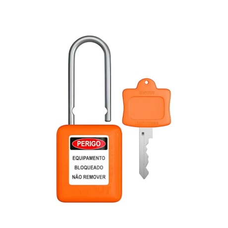 Cadeado Plástico Laranja 38,0mm Haste Alumínio com 1 Chave CALLA140CD TAGOUT