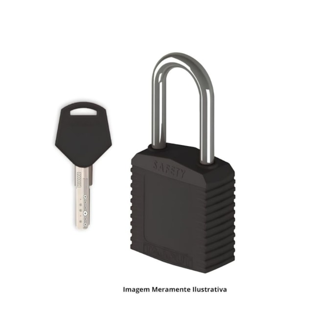 Cadeado Plástico Preto 38,0mm Haste Alumínio Unique com 1 Chave CALUPR140CD TAGOUT-11434060-d045-4a06-beb3-cbf5a7931833