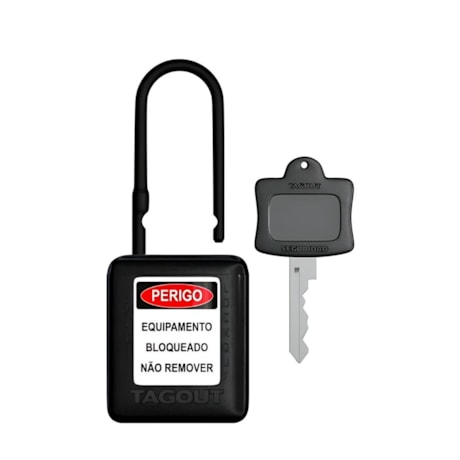 Cadeado Plástico Preto 38,0mm Haste Plástica com 1 Chave CPPR14004CD TAGOUT-d207e11a-c417-4447-b805-81d162a4b0ea