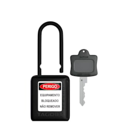 Cadeado Plástico Preto 38,0mm Haste Plástica com 1 Chave CPPR140CD TAGOUT