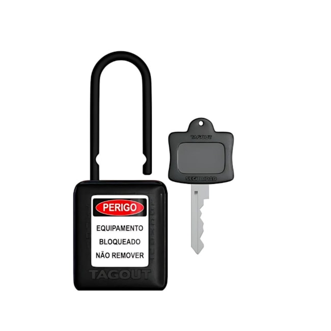Cadeado Plástico Preto 38,0mm Haste Plástica com 1 Chave CPPR140CD TAGOUT-b5bc405c-31c6-43e9-8b9e-2e198b26c3e5
