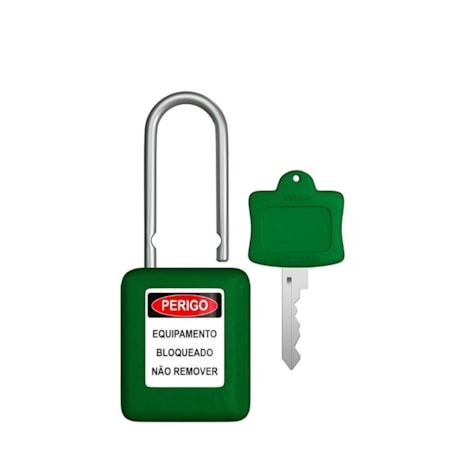 Cadeado Plástico Verde 38,0mm Haste Alumínio com 1 Chave CALVD140CD TAGOUT