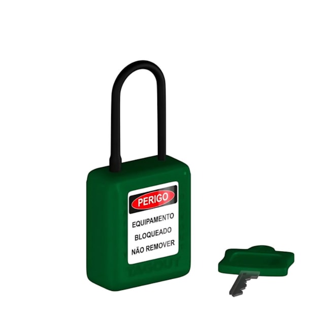 Cadeado Plástico Verde 38,0mm Haste Plástica com 1 Chave CPVD14004CD TAGOUT-9186cfd3-265e-469d-b4a7-82c323ac6c4d