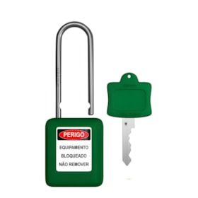 Cadeado Plástico Verde Haste Aço Inox 50mm com 1 Chave CAVD150CD TAGOUT