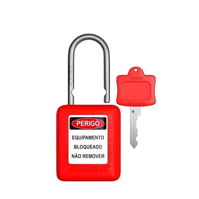 Cadeado Plástico Vermelho 25,4mm Haste Aço Inox com 1 Chave CAVM125CD TAGOUT-42af64f5-d3d5-47fd-abe8-a4f54ec67c30