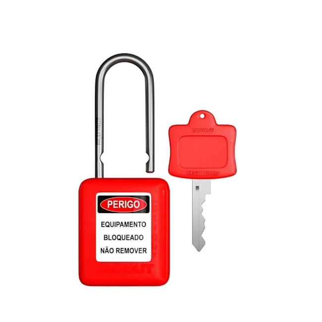 Cadeado Plástico Vermelho 38,0mm Haste Aço Inox com 1 Chave CAVM140CD TAGOUT-cbc66273-577d-4303-8cfb-11152bb2cb7e
