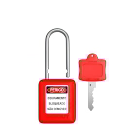 Cadeado Plástico Vermelho 38,0mm Haste Alumínio com 1 Chave CALVM140CD TAGOUT