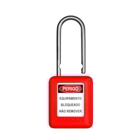 Cadeado Plástico Vermelho 38,0mm Haste de Aço Inox com 1 Chave CAVM140CD TAGOUT