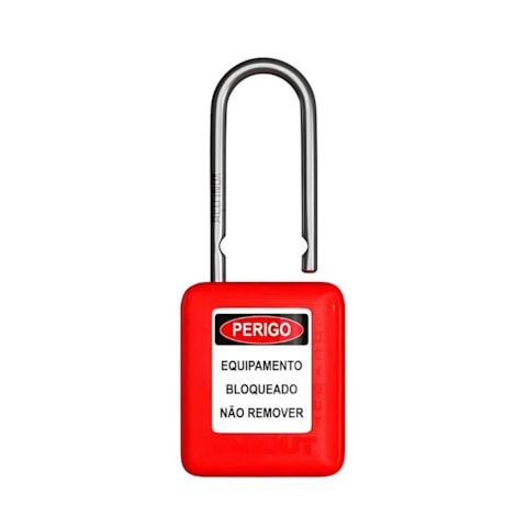 Cadeado Plástico Vermelho 38,0mm Haste de Aço Inox com 1 Chave CAVM140CD TAGOUT-52897ae3-ddbe-4646-90a4-7a1ca8e0efa2