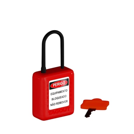 Cadeado Plástico Vermelho 38,0mm Haste Plástica com 1 Chave CPVM14004CD TAGOUT-dfd4a3e2-086d-45b7-bb16-884abad9c683