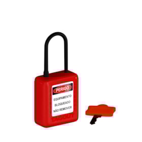 Cadeado Plástico Vermelho 38,0mm Haste Plástica com 1 Chave CPVM14004CD TAGOUT