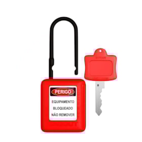Cadeado Plástico Vermelho 38,0mm Haste Plástica com 1 Chave CPVM14004CD TAGOUT