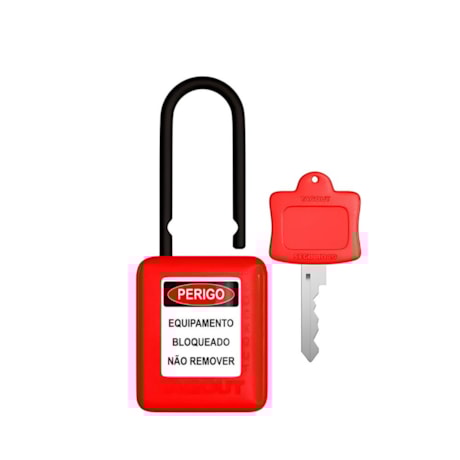 Cadeado Plástico Vermelho 38,0mm Haste Plástica com 1 Chave CPVM140CD TAGOUT
