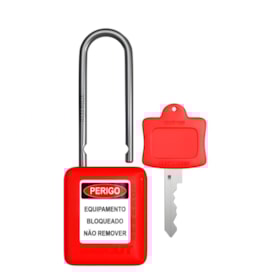 Cadeado Plástico Vermelho Haste Aço Inox 50mm com 1 Chave CAVM150CD TAGOUT