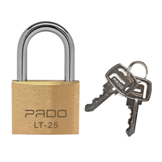 Cadeado Tradicional de Latão 25mm com Chave LT-25 PADO-41b8912f-7f9b-465b-a99a-fe7f63324069