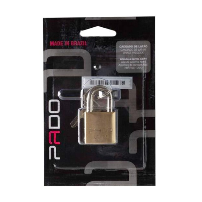 Cadeado Tradicional de Latão 25mm com Chave S1 LT-25 PADO-1527acad-c2e0-41d5-9096-41dd9a783978