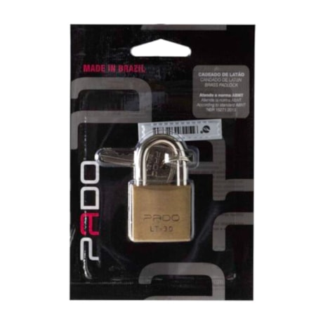 Cadeado Tradicional de Latão 30mm com Chave Cor Dourada LT-30 PADO-01af2495-6d22-4bb6-b6d5-10746de479f7