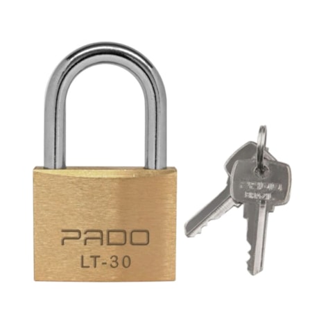 Cadeado Tradicional de Latão 30mm com Chave Cor Dourada LT-30 PADO-e13ec00c-585c-4da6-a462-662f034700cc