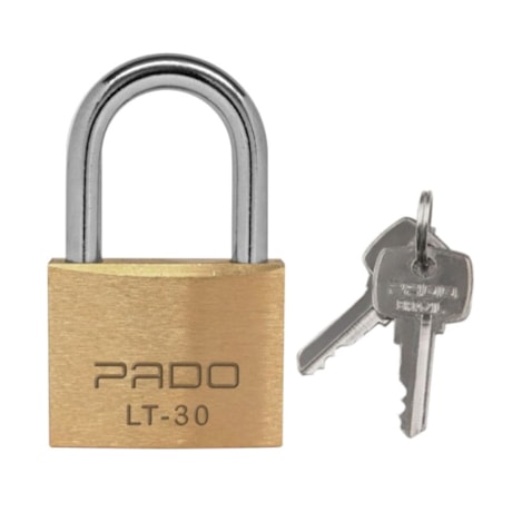 Cadeado Tradicional de Latão 30mm Segredos Iguais com Chave LT-30 S1 PADO-ec11a556-1045-4d05-8739-e85a7750ebaf