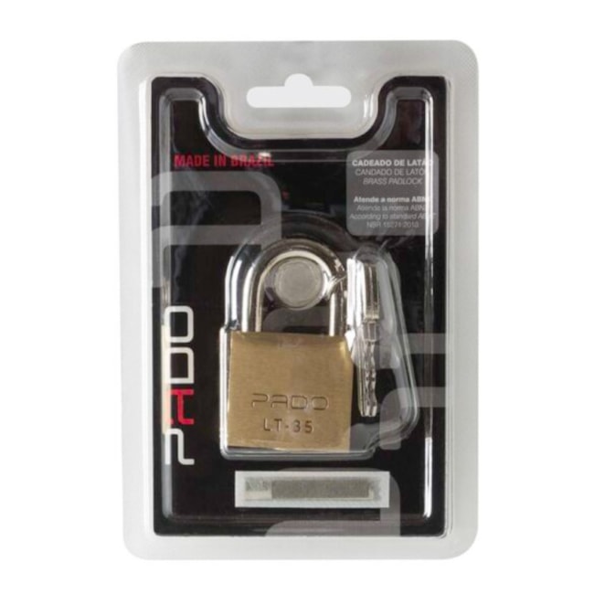 Cadeado Tradicional de Latão 35mm com Chave S1 LT-35 PADO-5fd7af10-76b5-4b92-a40a-0e03d3829b7a
