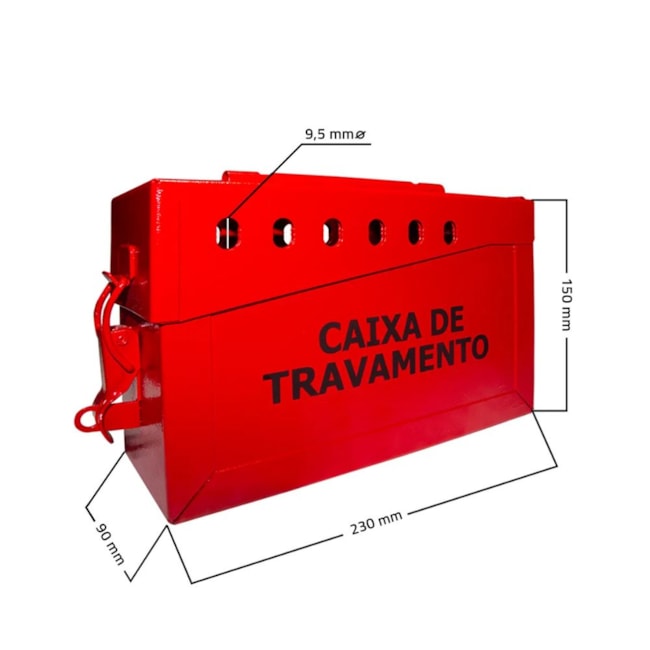 Caixa Aço Inox de Bloqueio em Grupo para 13 Cadeados CBA13 TAGOUT-87eb56cb-680e-47f8-9b61-8f2a29544cd7