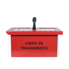 Caixa Aço Inox de Bloqueio em Grupo para 26 Cadeados com Alça Plástica CBA26AP TAGOUT