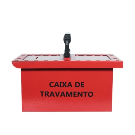 Caixa Aço Inox de Bloqueio em Grupo para 26 Cadeados com Alça Plástica CBA26AP TAGOUT-f190b74a-fac9-483e-815c-4436e645dd91