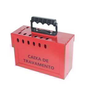 Caixa de Bloqueio em Aço 23x9x15,5cm para 13 Cadeados com Alça Plástica CBA13AP TAGOUT