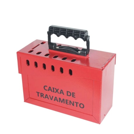 Caixa de Bloqueio em Aço 23x9x15,5cm para 13 Cadeados com Alça Plástica CBA13AP TAGOUT
