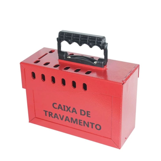 Caixa de Bloqueio em Aço 23x9x15,5cm para 13 Cadeados com Alça Plástica CBA13AP TAGOUT-1b7939c7-9deb-4037-9931-c291743adabd
