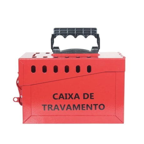 Caixa de Bloqueio em Aço 23x9x15,5cm para 13 Cadeados com Alça Plástica CBA13AP TAGOUT-23ba840e-1601-4f81-b40e-5713497cc856