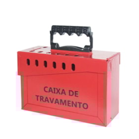 Caixa de Bloqueio em Aço 23x9x15,5cm para 13 Cadeados com Alça Plástica CBA13AP TAGOUT