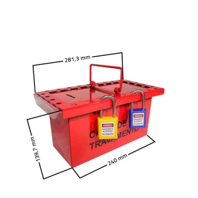 Caixa de Bloqueio em Aço 28,5x15,5x16cm para 26 Cadeados CBA26 TAGOUT-ed56eedc-3232-4ab0-9b65-1d0526cc4e13
