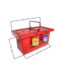 Caixa de Bloqueio em Aço 28,5x15,5x16cm para 26 Cadeados CBA26 TAGOUT
