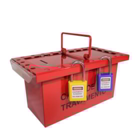 Caixa de Bloqueio em Aço 28,5x15,5x16cm para 26 Cadeados CBA26 TAGOUT