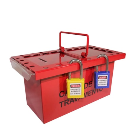 Caixa de Bloqueio em Aço 28,5x15,5x16cm para 26 Cadeados CBA26 TAGOUT-3522a65b-e430-47ed-80bc-4a89f8f95799