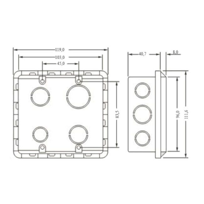 Caixa de Embutir Alvenaria 4x4 Retangular 689015 PIAL-02528421-b33e-4ad8-b96c-2e8da2a9f2f1