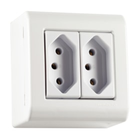 Caixa de Sobrepor com 2 Tomadas 2P+T 10 A 250V 57304012 LizFlex TRAMONTINA ELETRIK