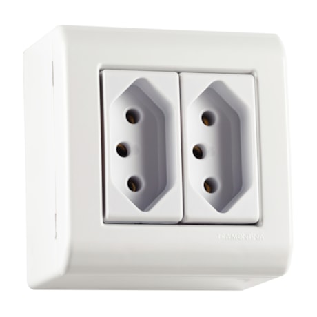 Caixa de Sobrepor com 2 Tomadas 2P+T 20A 250V 57304025 LizFlex TRAMONTINA ELETRIK-18c7b2f5-0898-4b66-9f73-9dab0874a015