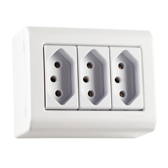 Caixa de Sobrepor com 3 Tomadas 2P+T 10A 250V 57304027 LizFlex TRAMONTINA ELETRIK-c54a3ab9-5dc3-41f6-81cd-717bf6be68a3