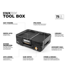 Caixa Organizadora de Ferramentas Empilhável Stacktech 18