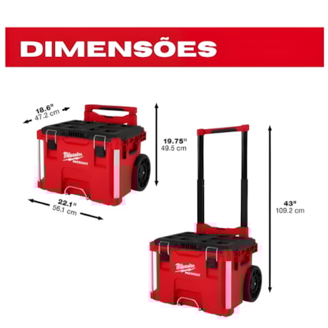 Caixa Organizadora para Ferramentas com Alça e Rodinhas PACKOUT 48-22-8427 MILWAUKEE-1fd4106f-fcca-4fd6-9567-e6b45cd32c7c