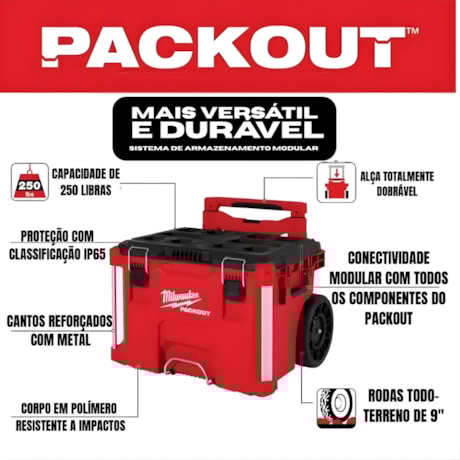 Caixa Organizadora para Ferramentas com Alça e Rodinhas PACKOUT 48-22-8427 MILWAUKEE-d73ed460-a4cf-4f51-8993-95cf08092a5f