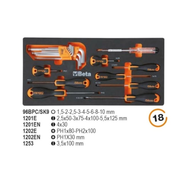 Caixa para Ferramentas 3 Gavetas e 1 Báu com 159 Peças 2200E/21 BETA-9570083c-aebe-4cbb-8e72-30caf26955e7